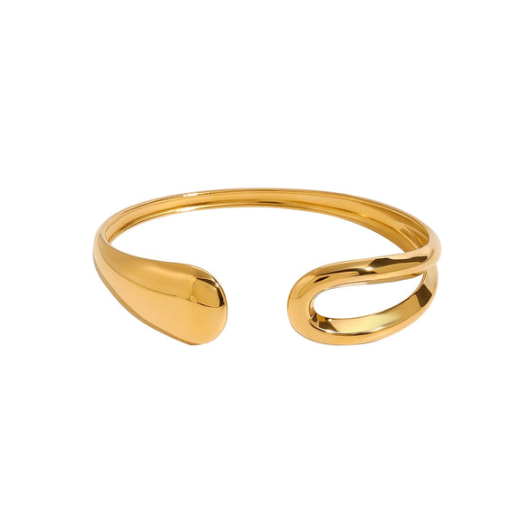 Simple Irregular Stainless Steel And Titanium Steel Electroplated Geometric Design Bracelet