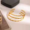 Simple Irregular Stainless Steel Bracelet With Round Diamond Electroplated Jewelry