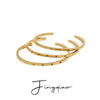 Simple Irregular Stainless Steel Bracelet With Round Diamond Electroplated Jewelry