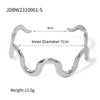Simple Irregular Titanium Steel Wave Bracelet For Women Fashion Allmatch Stainless Steel 18K Gold Plated Geometric Design