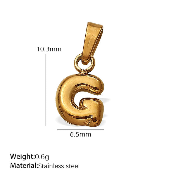 Simple Jewelry Accessories 316L Stainless Steel Mini Bubble Letter Pendant Plated 18K Gold Electroplated