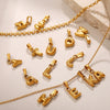 Simple Jewelry Accessories 316L Stainless Steel Mini Bubble Letter Pendant Plated 18K Gold Electroplated