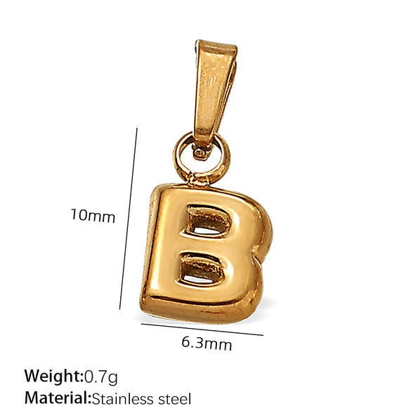 Simple Jewelry Accessories 316L Stainless Steel Mini Bubble Letter Pendant Plated 18K Gold Electroplated
