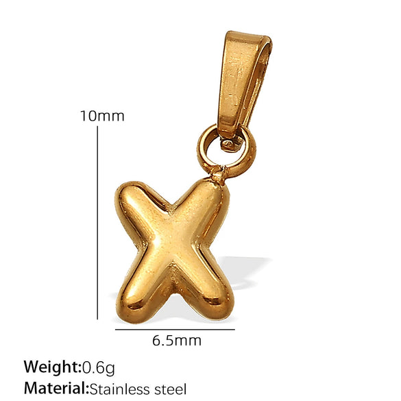 Simple Jewelry Accessories 316L Stainless Steel Mini Bubble Letter Pendant Plated 18K Gold Electroplated