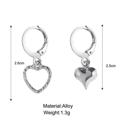 Simple Jewelry Asymmetric Heart Geometric Alloy Stud Earrings