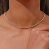 Simple Joker Temperament Women's Jewelry Copper Plated With 18K Gold Micro Zircon Chain Necklace Geometric Design Electroplating