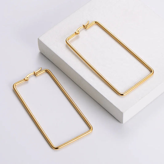 Simple Style Rhombus Plating Stainless Steel No Inlaid 18K Gold Plated Earrings