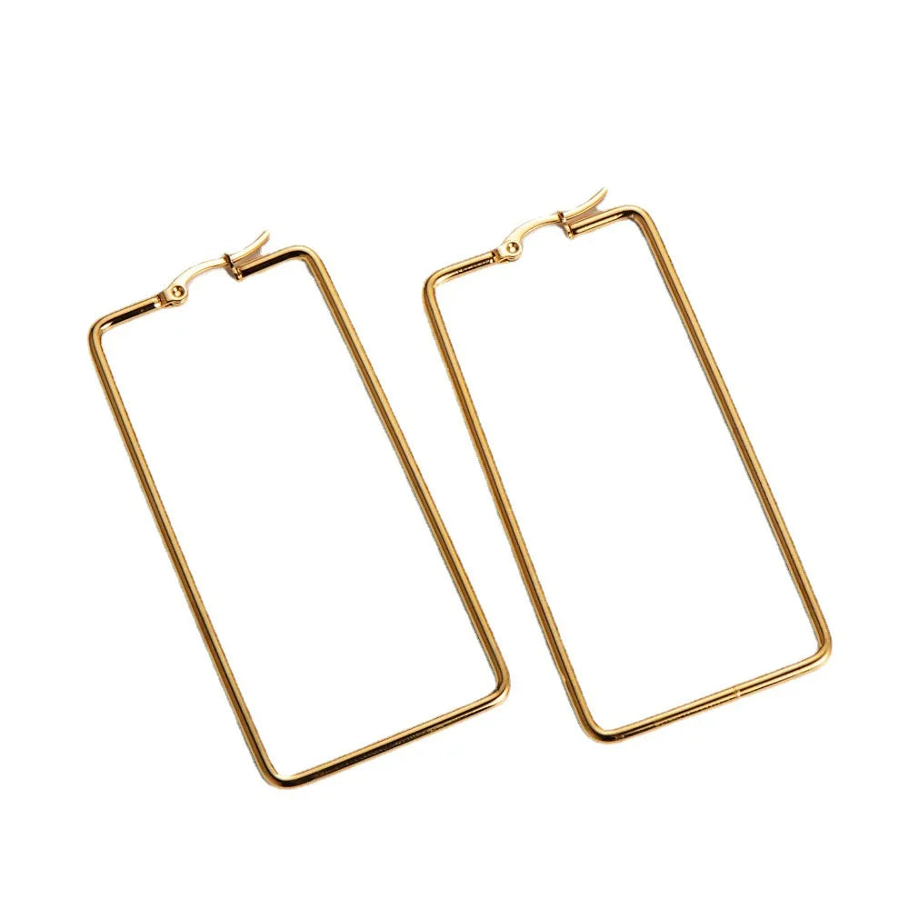 Simple Style Rhombus Plating Stainless Steel No Inlaid 18K Gold Plated Earrings