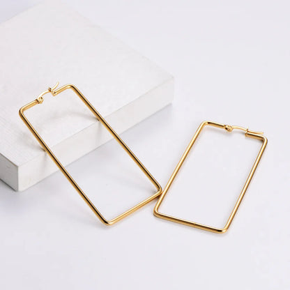 Simple Style Rhombus Plating Stainless Steel No Inlaid 18K Gold Plated Earrings