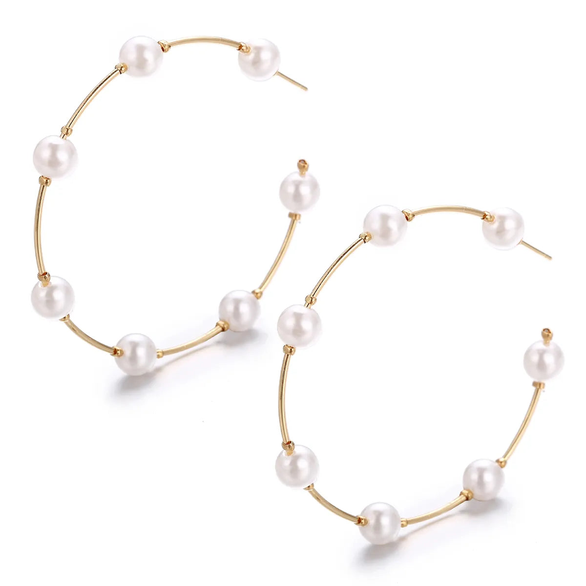 Simple Large Circlecreative Retro Simple Pearl Earrings