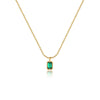 Simple Light Luxury Emerald Single Diamond Titanium Steel Women's Necklace With Geometric Design