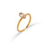 Simple Light Luxury Fashion Open Ring Jewelry In Stainless Steel With Horse Eye Zircon And Electroplating Treatment