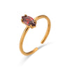 Simple Light Luxury Fashion Open Ring Jewelry In Stainless Steel With Horse Eye Zircon And Electroplating Treatment
