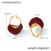 Simple Light Luxury Geometric Stainless Steel Earrings With Glaze Ear Buckle And Electroplating For Women