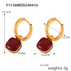 Simple Light Luxury Geometric Stainless Steel Earrings With Glaze Ear Buckle And Electroplating For Women