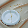 Simple Light Luxury Long Tassel Diamondembedded Irregular Circle Pendant Titanium Steel Necklace With Geometric Pattern And Electroplating Treatment