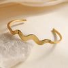 Simple Light Luxury Wave Stainless Steel Bracelet With 18K Gold Plating