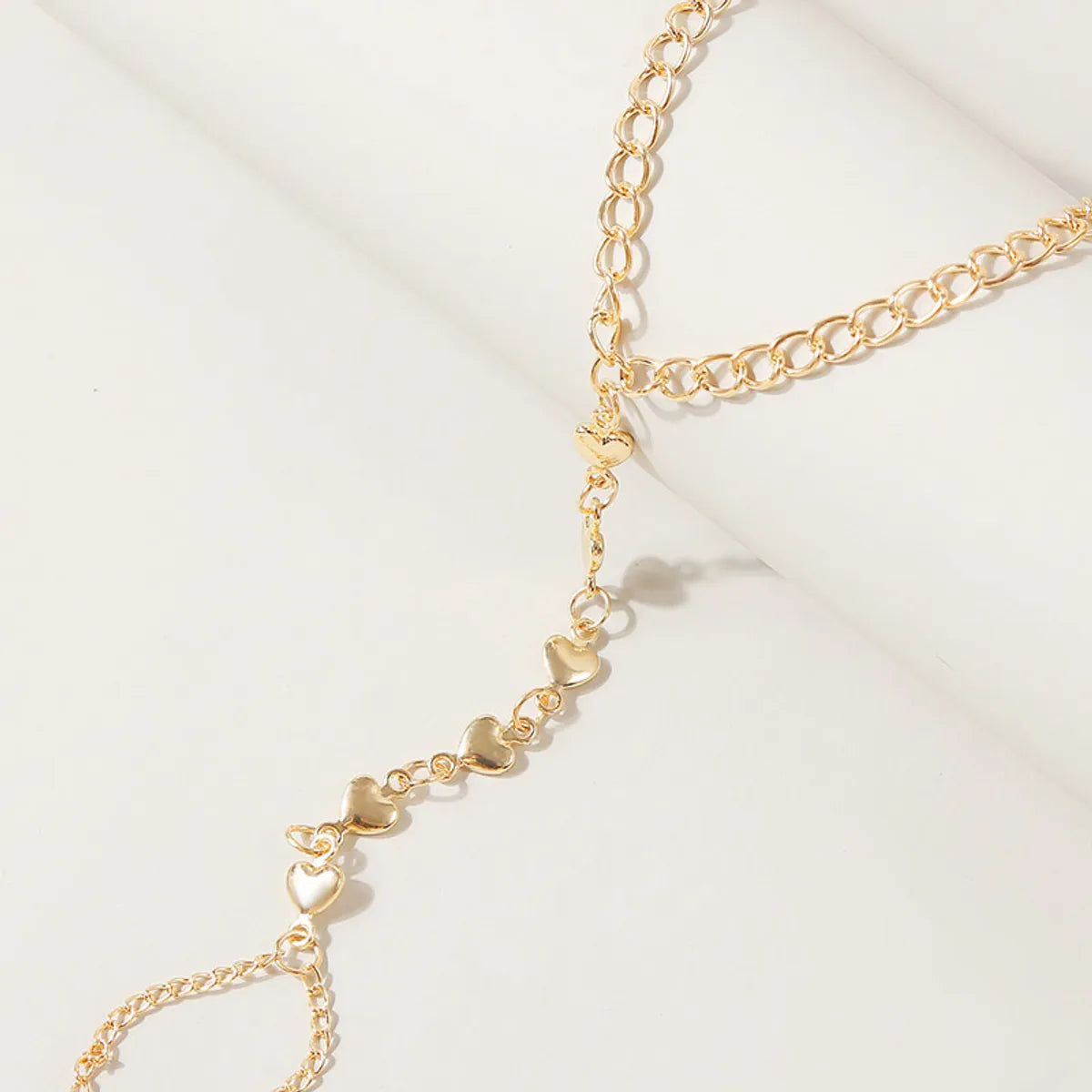 Simple Long Chain Love Finger Chain Bracelet