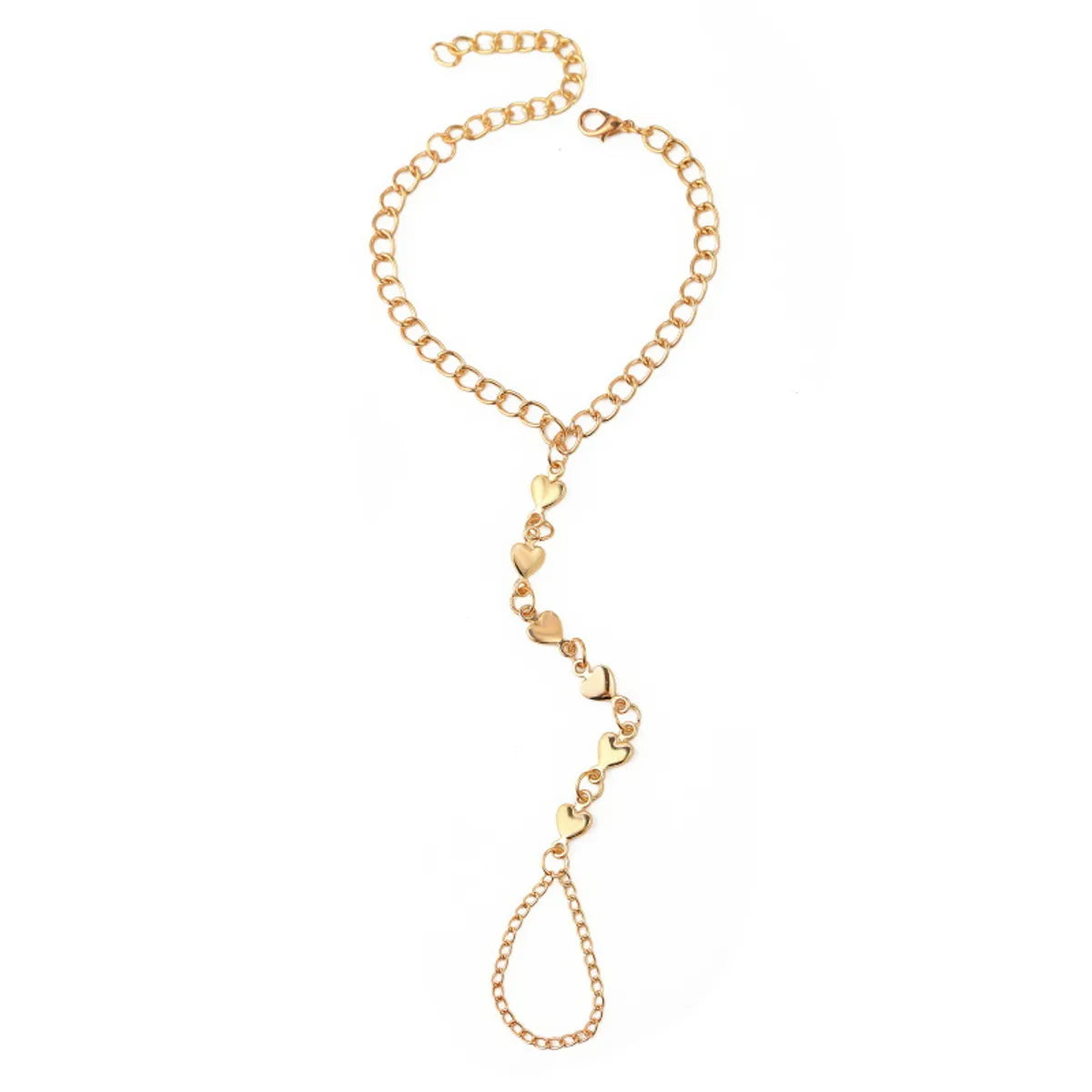 Simple Long Chain Love Finger Chain Bracelet