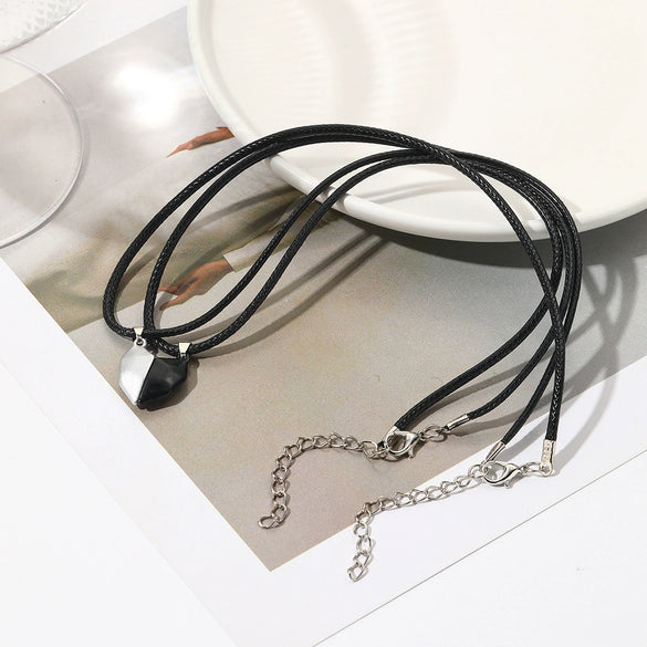Simple Love Couple Necklace Zinc Alloy Heart Pattern