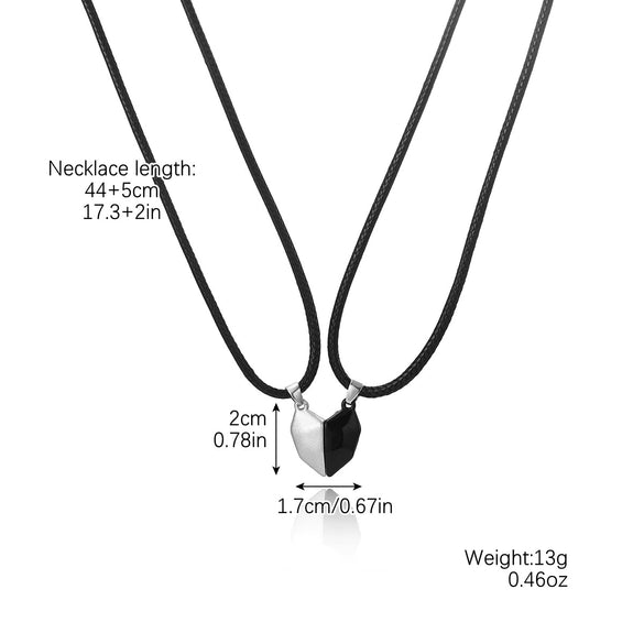 Simple Love Couple Necklace Zinc Alloy Heart Pattern