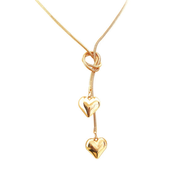 Simple Love Female Personality Creative Long Sweater Chain Jewelry Alloy Heart Shaped Electroplated