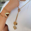 Simple Love Female Personality Creative Long Sweater Chain Jewelry Alloy Heart Shaped Electroplated