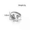 Simple Love Heart Shaped Bow Titanium Steel Opening Adjustable Ring With Electroplating