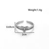 Simple Love Heart Shaped Bow Titanium Steel Opening Adjustable Ring With Electroplating