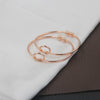 Simple Love Knot Copper Open Bracelet For Women With Electroplated Fashion Jewelry Design
