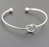 Simple Love Knot Copper Open Bracelet For Women With Electroplated Fashion Jewelry Design
