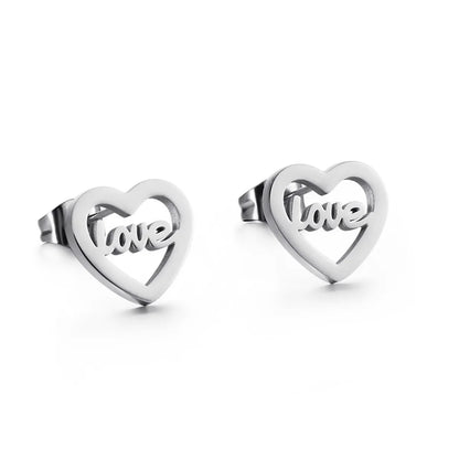 Simple Love Stainless Steel Earrings Wholesale Stainless Steel Fashion Cross-border Ear Jewelry