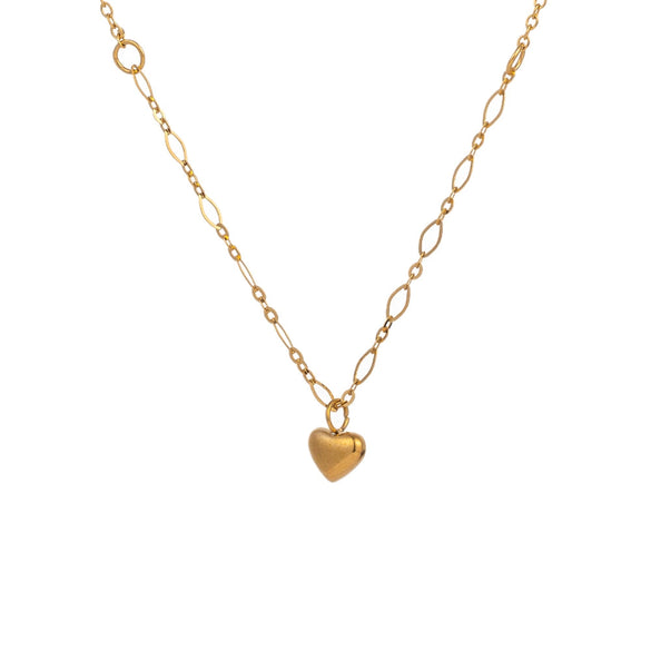 Simple Love Stitching Metal Heart Shape Titanium Steel Necklace With 18K Gold Plated Electroplating For Women