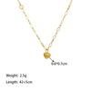 Simple Love Stitching Metal Heart Shape Titanium Steel Necklace With 18K Gold Plated Electroplating For Women