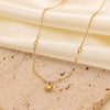 Simple Love Stitching Metal Heart Shape Titanium Steel Necklace With 18K Gold Plated Electroplating For Women