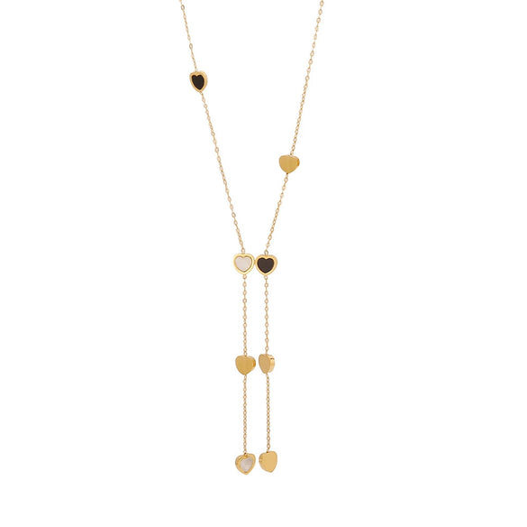 Simple Love Yshaped Stainless Steel Necklace With Star And Heart Shape Electroplated For Women