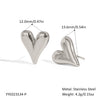 Simple Lover Heart Shape Stainless Steel Earrings For Women Pvd Vacuum Real Gold Plated