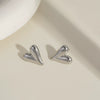 Simple Lover Heart Shape Stainless Steel Earrings For Women Pvd Vacuum Real Gold Plated