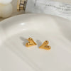 Simple Lover Heart Shape Stainless Steel Earrings For Women Pvd Vacuum Real Gold Plated