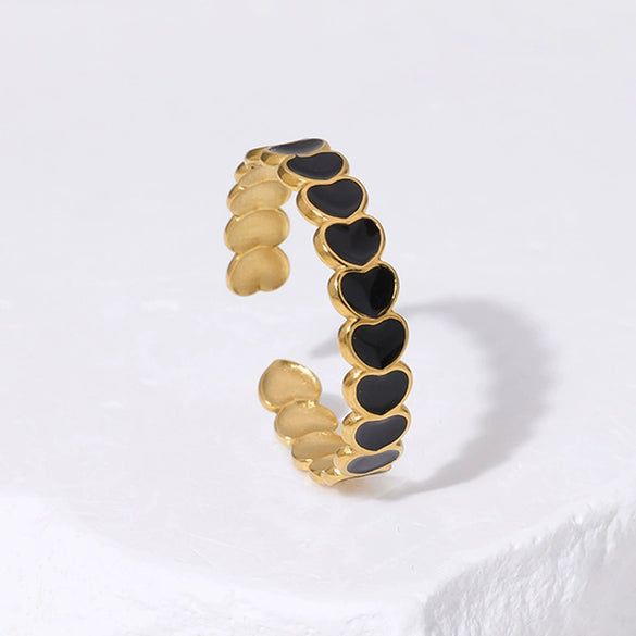 Simple Loveshaped Titanium Steel Goldplated Ring For Women With Ins Niche Design Sense