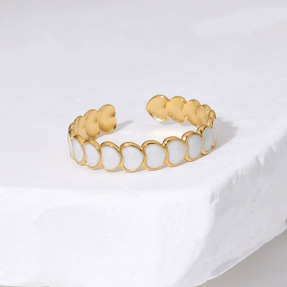 Simple Loveshaped Titanium Steel Goldplated Ring For Women With Ins Niche Design Sense