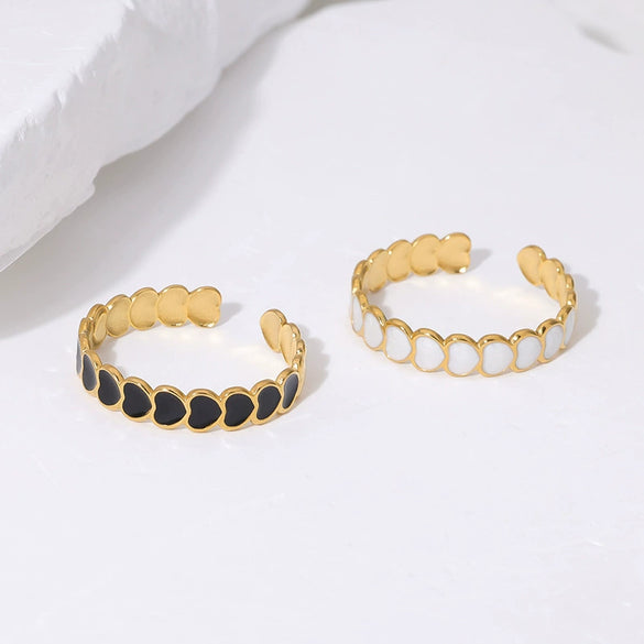 Simple Loveshaped Titanium Steel Goldplated Ring For Women With Ins Niche Design Sense