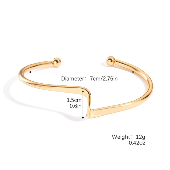 Simple Metal Bracelet With Electroplating Treatment