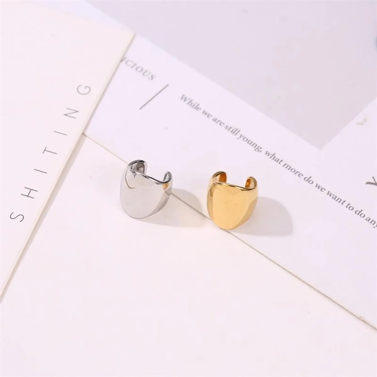 Simple Metal Polished Alloy Punk Earrings Nhdp157419