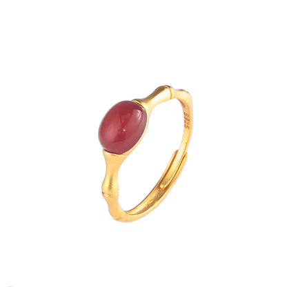 Simple Millet Grain Hetian Jade 925 Sterling Silver Retro Matte Ring