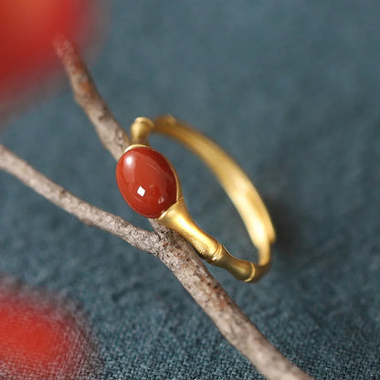 Simple Millet Grain Hetian Jade 925 Sterling Silver Retro Matte Ring