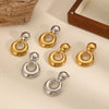 Simple Minimalist Style Women's Circular Stainless Steel Earrings With Geometric Styling And Electroplating