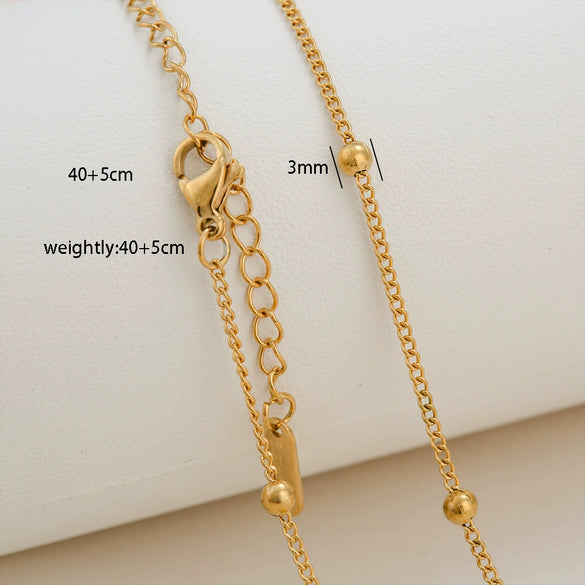 Simple Minimalist U Shape Snake Bone Chain Stainless Steel And Titanium Steel Plated Chain Necklace For Unisex