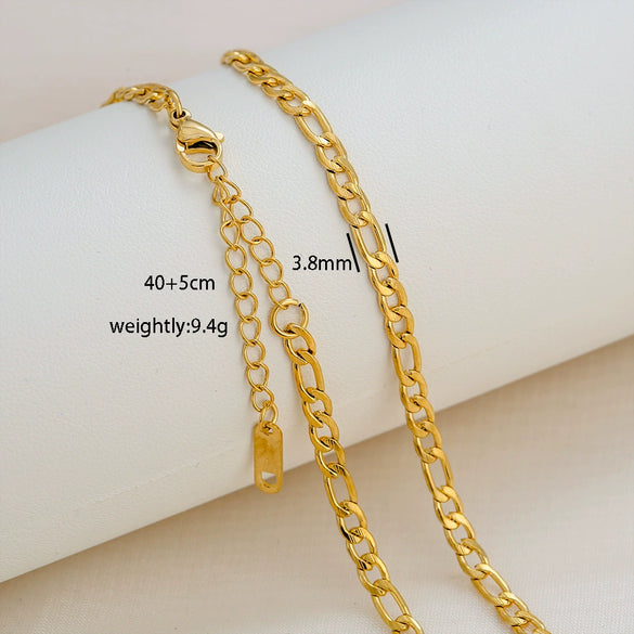 Simple Minimalist U Shape Snake Bone Chain Stainless Steel And Titanium Steel Plated Chain Necklace For Unisex