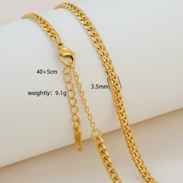 Simple Minimalist U Shape Snake Bone Chain Stainless Steel And Titanium Steel Plated Chain Necklace For Unisex